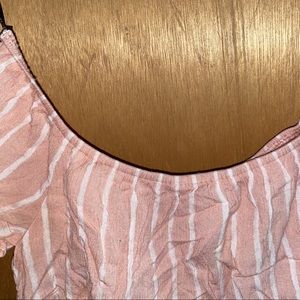 Forever 21 Pink Striped Flowy Crop Top